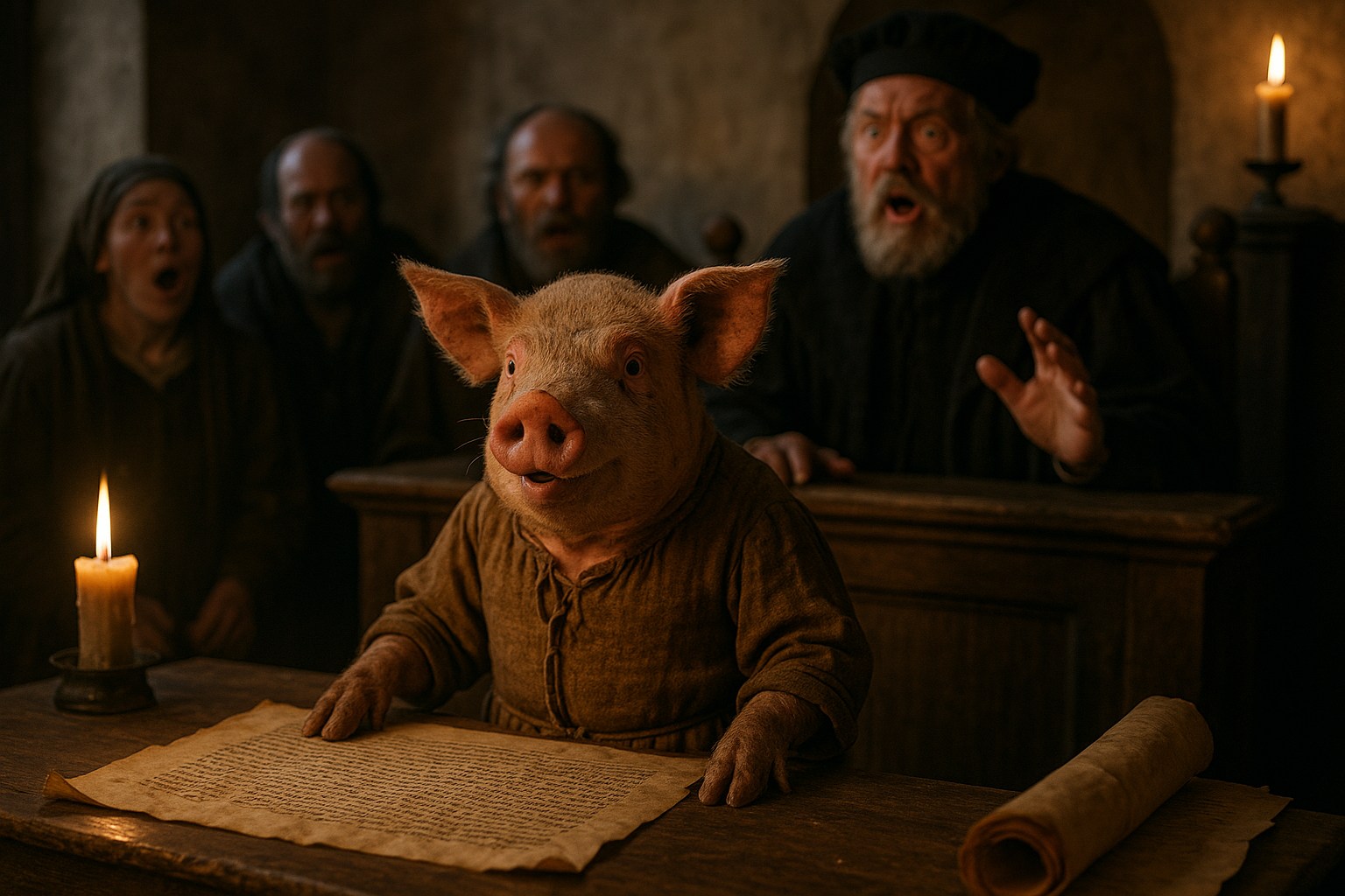 Animal Trials: A Pig Awaiting Trial in the Middle Ages