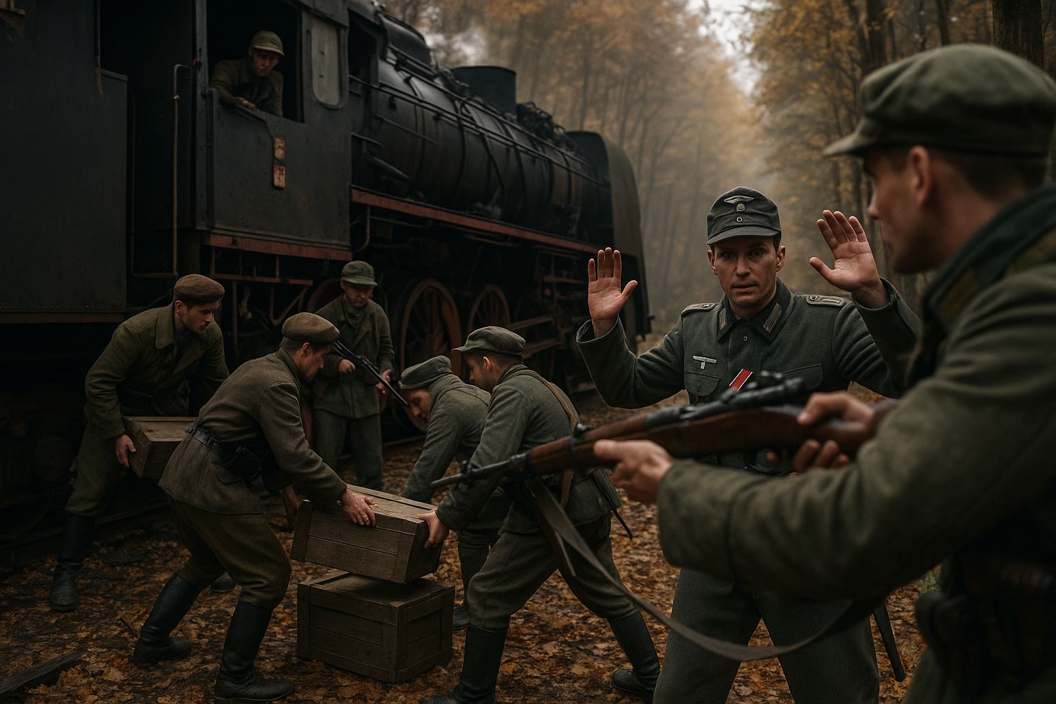 Polish Partisan Capturing and Looting a Nazi Train